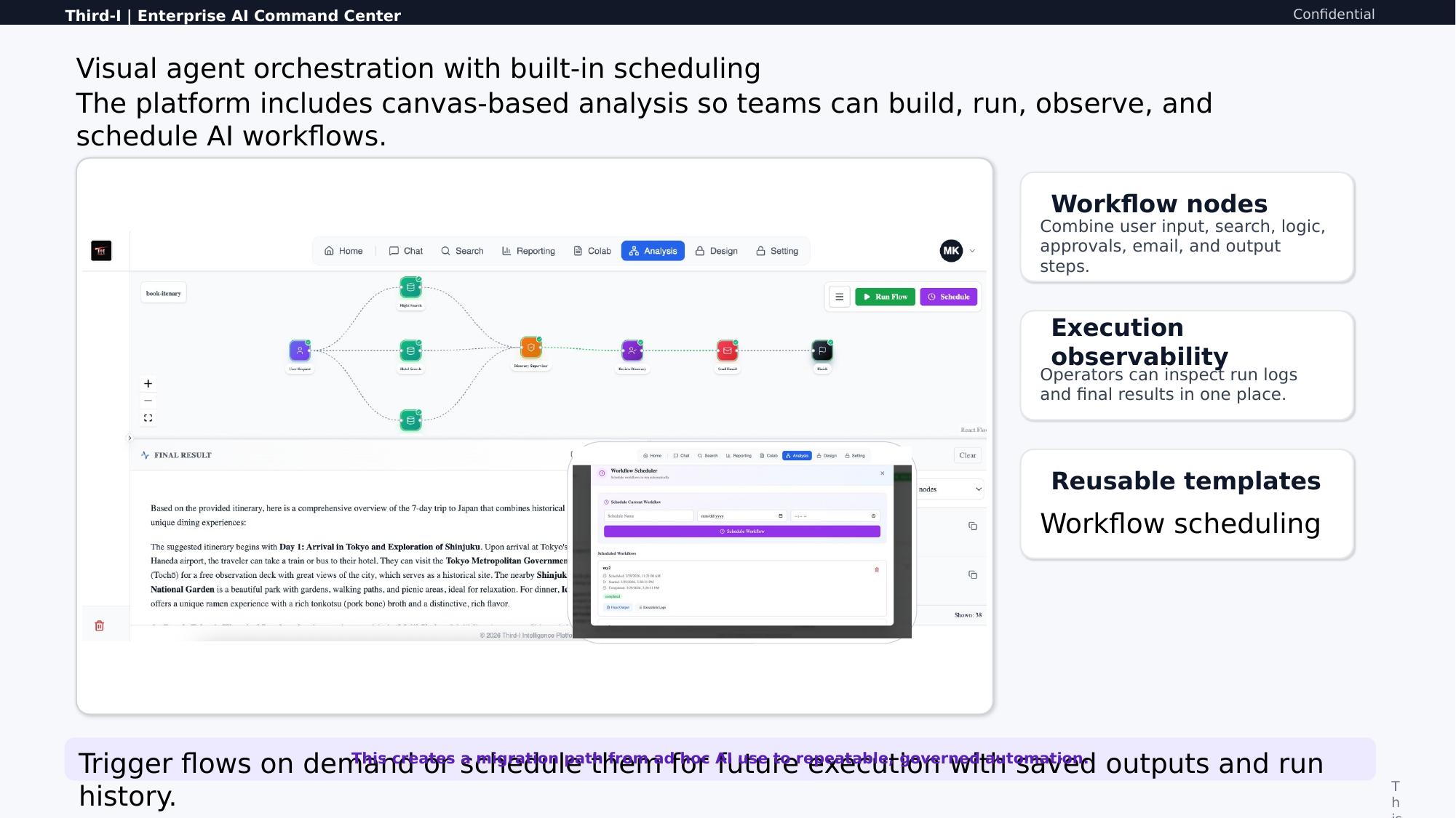 Scheduling modal